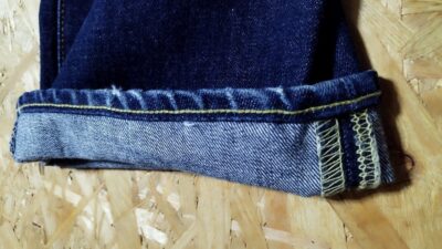 Side split out seam - LVC 90s Levi's 517. 1971 model "Saddle man" reprint. Big E. Made in USA.